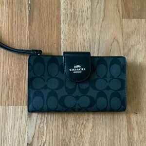 Authentic Coach tech signature black/gray wallet